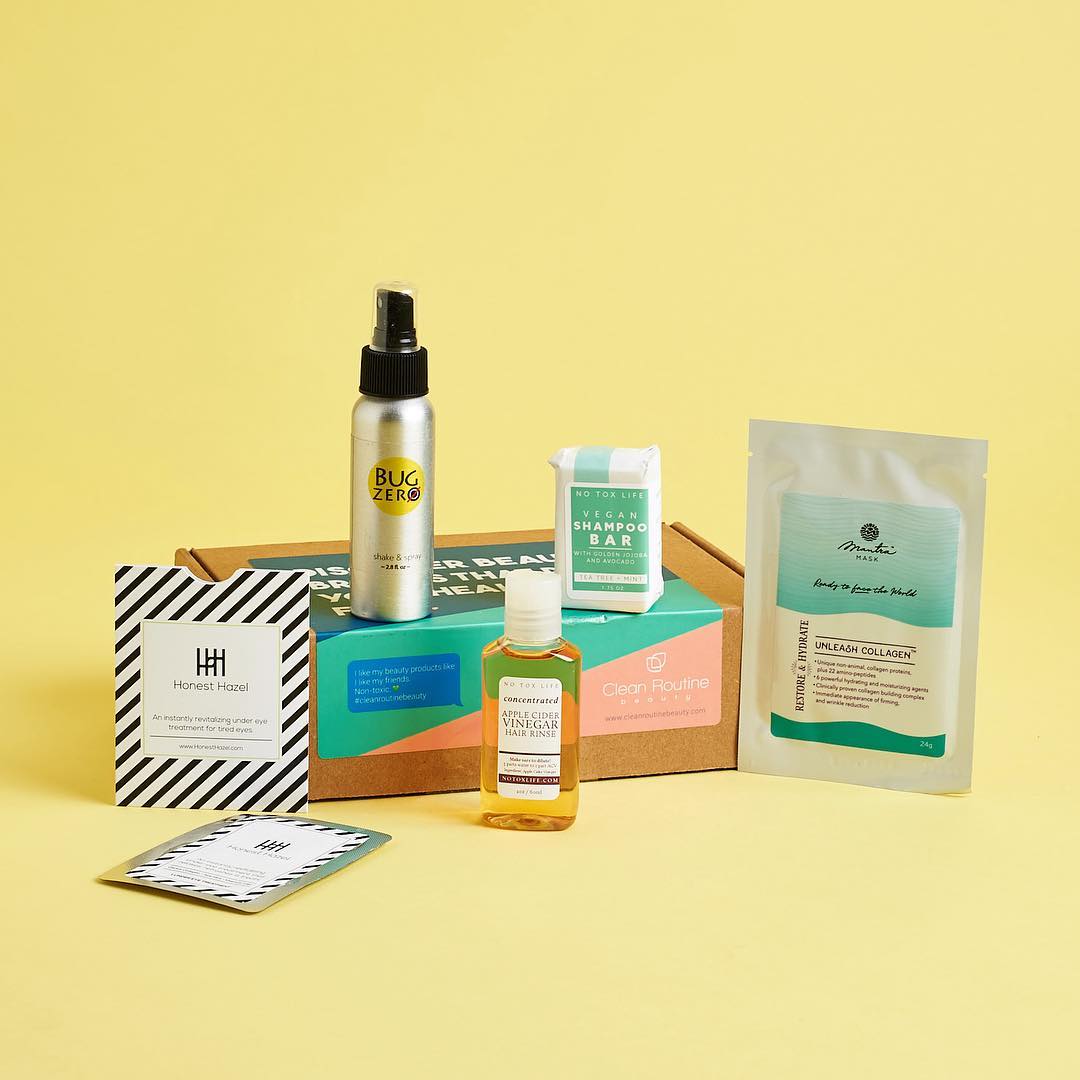 Clean Routine beauty subscription box samples delivered straight to your door. | Ethical Bunny's cruelty free and vegan brand list with skincare, makeup, haircare, hygiene, bath and body guides. Featuring indie, clean, green, sustainable, non toxic, organic, botanical and natural products.