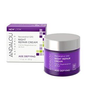 Andalou Naturals night repair cream. | Ethical Bunny's guide to cruelty free and vegan skincare, makeup, haircare, bodycare, personal care, fragrance and other beauty. Complete database list of natural, clean, green, non-toxic, organic options. Drugstore, luxury, high end, indie.