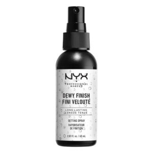 NYX dewy finish setting spray. | Ethical Bunny's guide to cruelty free and vegan skincare, makeup, haircare, bodycare, personal care, fragrance and other beauty. Complete database list of natural, clean, green, non-toxic, organic options. Drugstore, luxury, high end, indie.