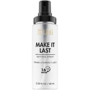 Milani Make It Last setting spray. | Ethical Bunny's guide to cruelty free and vegan skincare, makeup, haircare, bodycare, personal care, fragrance and other beauty. Complete database list of natural, clean, green, non-toxic, organic options. Drugstore, luxury, high end, indie.