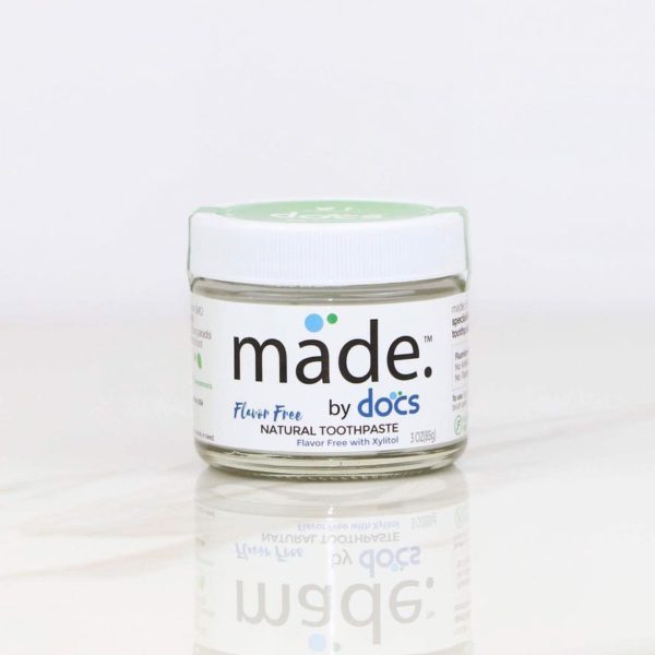 made by docs flouride free toothpaste | Ethical Bunny's cruelty free and vegan brand list with skincare, makeup, haircare, hygiene, bath and body guides. Featuring indie, clean, green, sustainable, non toxic, organic, botanical and natural products.