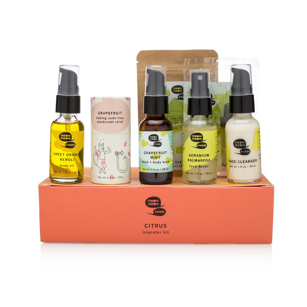 meow meow tweet migrator set winter christmas holiday shopping gift ideas | Ethical Bunny's cruelty free and vegan brand list with skincare, makeup, haircare, hygiene, bath and body guides. Featuring indie, clean, green, sustainable, non toxic, organic, botanical and natural products.